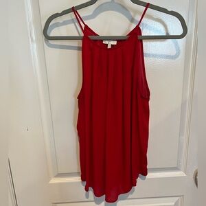 Joie red silk halter top. Size L.